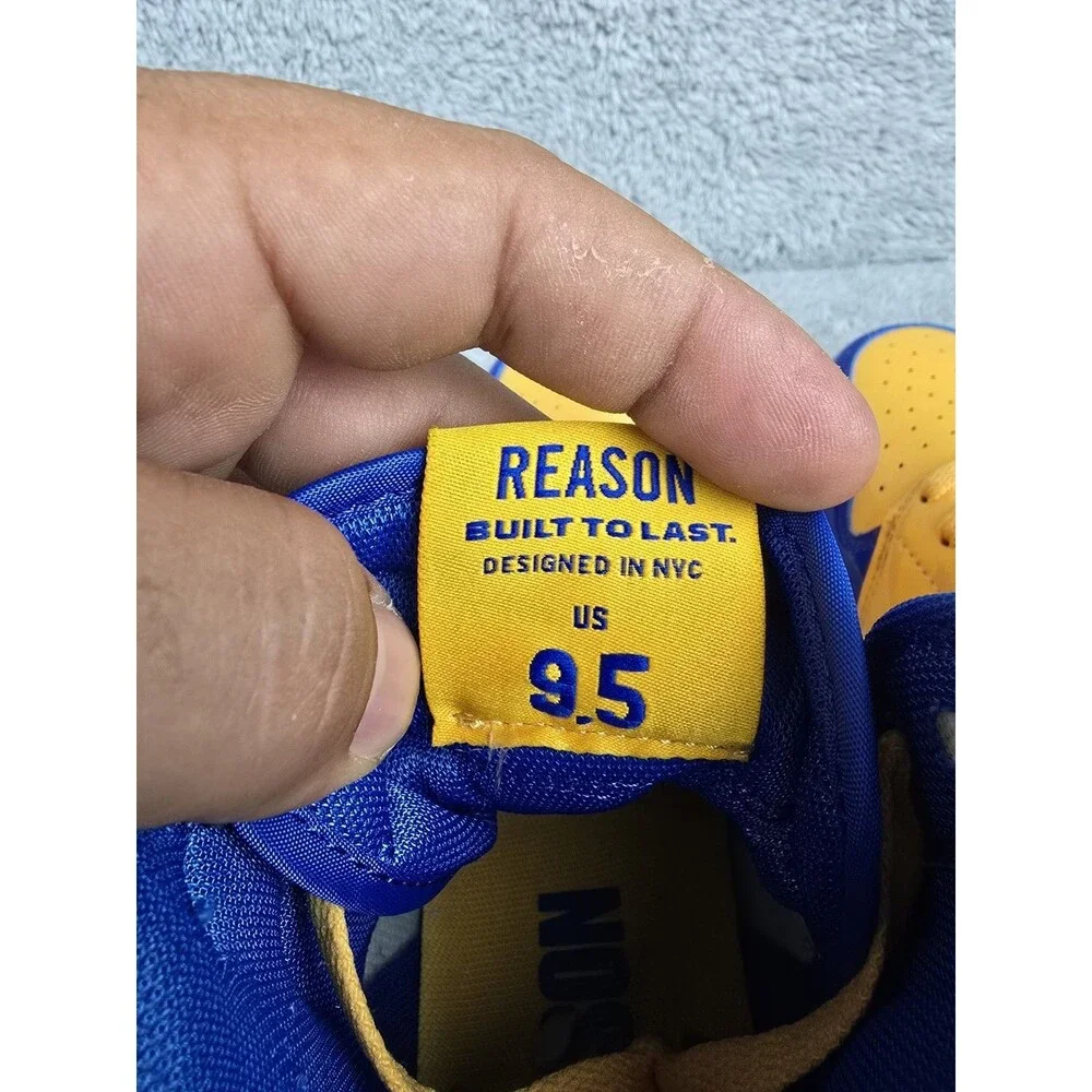 Reason Clothing Brand Shooting Star High Top Sneakers Mens Size 9.5 Blue/Yellow.